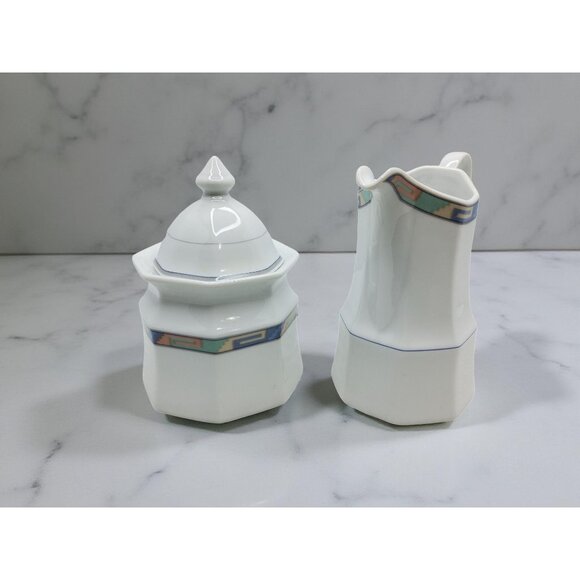 vintage christopher stuart southwest porcelain sugar and creamer - Picture 5 of 15